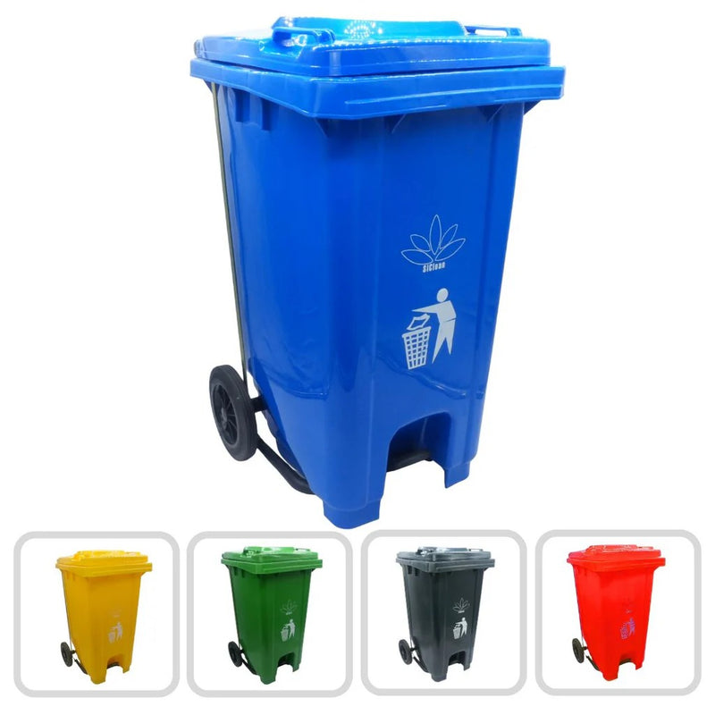 CESTO DE BASURA 26GL - 100LT / SICLEAN / CON PEDAL Y RUEDAS