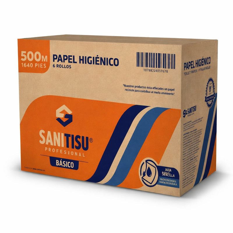 P. HIGIÉNICO SANITISU BÁSICO 500M / 6 ROLLOS / 1PLY
