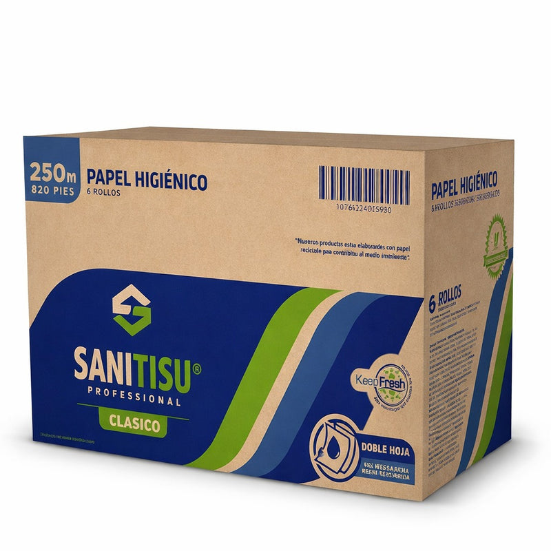 P. HIGIÉNICO SANITISU CLÁSICO 250M / 6 ROLLOS / 2PLY