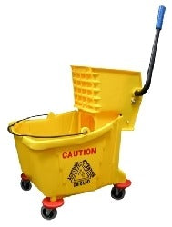 CUBO PLÁSTICO AMARILLO CON EXPRIMIDOR DE 9.5 Galones (36 QT.) / DIXIE