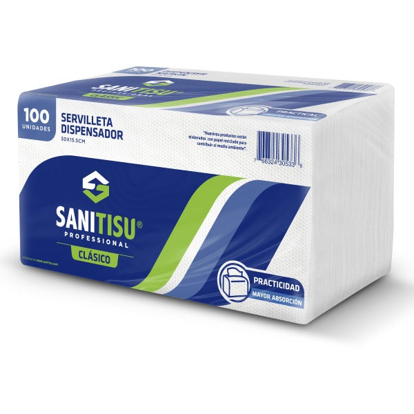 SERVILLETA SANITISU CLASICO 100H / BULTO DE 24UND
