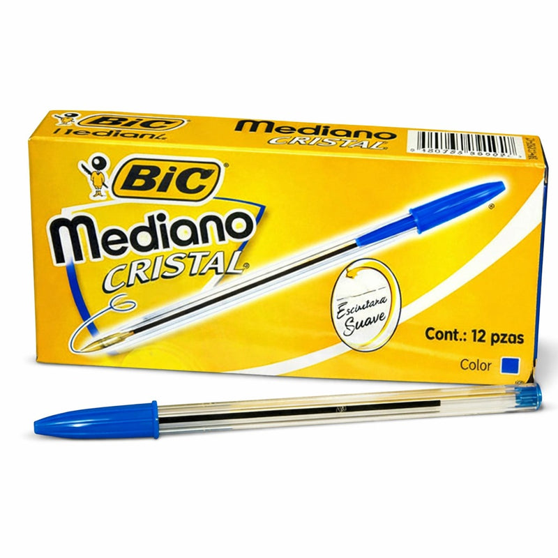BOLÍGRAFO BIC DE CRISTAL / PAQ DE 12UND